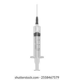 Realistic syringe, Isolated medicine syringe vector illustration