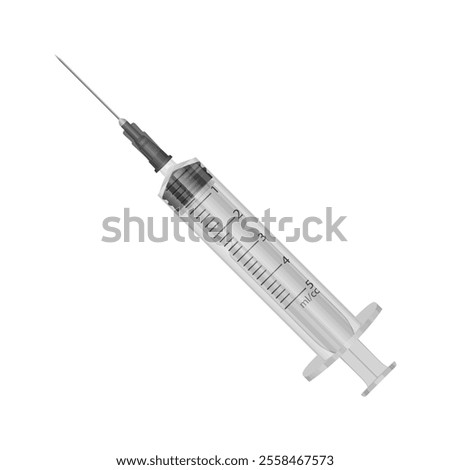 Realistic syringe, Isolated medicine syringe vector illustration