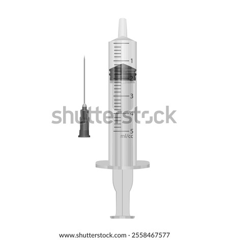 Realistic syringe, Isolated medicine syringe vector illustration