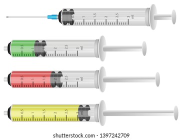 Realistic syringe vector design illustration isolated on white background
