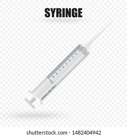 Realistic Syringe Vector on Transparent Background