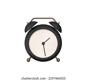 Realistic Table Сlock. 3d alarm clock. Classic timer time. Isolated on white background. Vector illustration