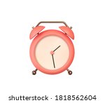 Realistic Table Clock. 3d alarm clock. Classic timer time. Isolated on white background. Vector illustration