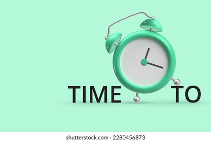 Realistic table clock . 3D alarm clock. Classic timer. Vector illustration