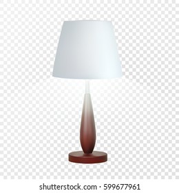 Realistic table lamp. Glow effect isolated on a transparent background. Vector photorealism.