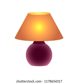 A realistic table lamp. Lamp for home and office. White background. Vector illustration. EPS 10.