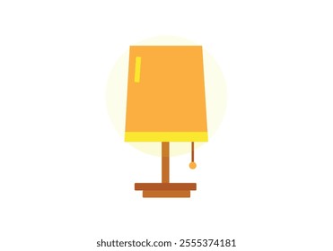 Realistic Table Lamp Vector Art, Retro-Style Lighting Illustration for Nostalgic, Classic, and Antique Decor Themes. 