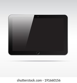 Realistic tablet computer isolated on light background. Empty screen