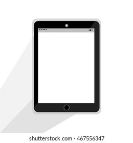 Realistic tablet computer with red button
