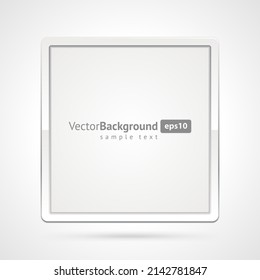 Realistic tablet device square white frame display background with place for text vector illustration. Hi tech cyberspace digital technology screen business smart communication multimedia content