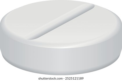 Realistic tablet mockup. White round medical drug