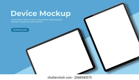 Realistic tablet mockups. Modern tablet with empty screen. Template for infographics or presentation UI design interface. Vector illustration