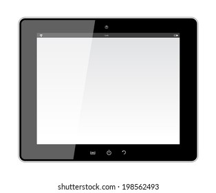 Realistic Tablet PC With Blank Screen. Isolated On White Background. Vector Illustration
