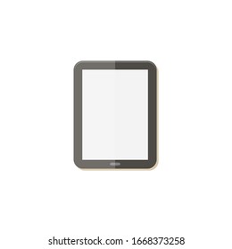 Realistic tablet pc computer with blank screen isolated on white background.