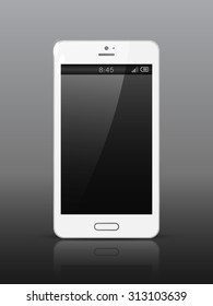 Realistic tablet pc computer with blank screen isolated on gray background
