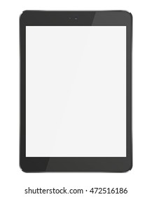 Realistic tablet pc computer with blank screen isolated on white background. Vector eps10 illustration.