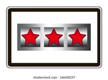 realistic tablet pc computer with casino sign. eps10 mesh vector illustration 