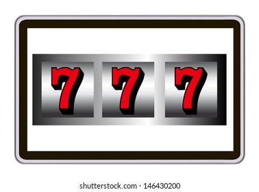 realistic tablet pc computer with casino sign. eps10 mesh vector illustration 