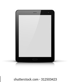 Realistic tablet pc computer  isolated on white background