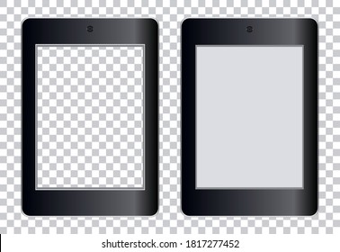 Realistic tablet pc computer mockup set. Isolated vector illustration. Blank screen. 