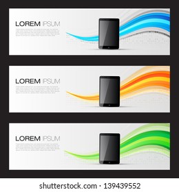 Realistic Tablet PC Computer Promotion Banners | Website Headers Template | EPS10 Editable Vector Design