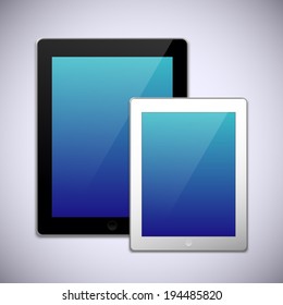 Realistic tablet pc computer vector design template