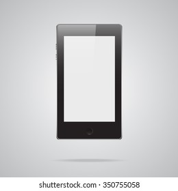 Realistic tablet PC isolated with blank screen isolated on grey background. Vector illustration. EPS 10.