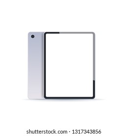 realistic tablet pc mockup gadget with empty blank screen on white background digital technology concept