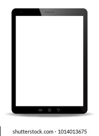 A realistic tablet screen isolated on a white background