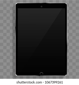 Realistic tablet from top isolated vector illustration