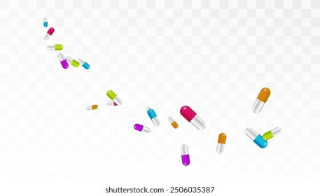 Tabletas realistas, Plantilla de diseño de cápsulas para diseño gráfico y maqueta. Concepto médico y sanitario de medicamentos. Vista superior