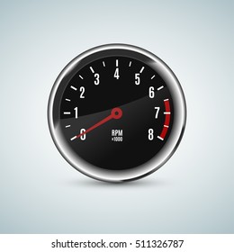 Realistic tachometer device vector illustration