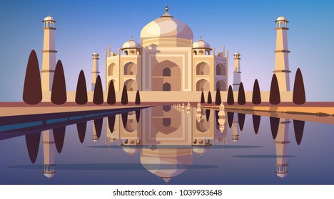 Realistic Taj-Mahal with reflection