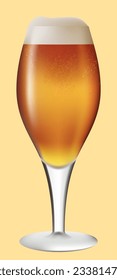 realistic tall glass with dark beer