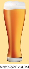 realistic tall glass with dark beer