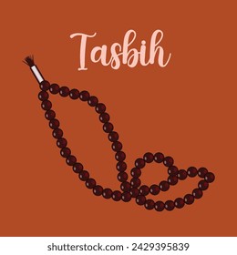 Realistic tasbeeh islamic rosary vector illustration in trendy style. Editable graphic resources for many purposes.
