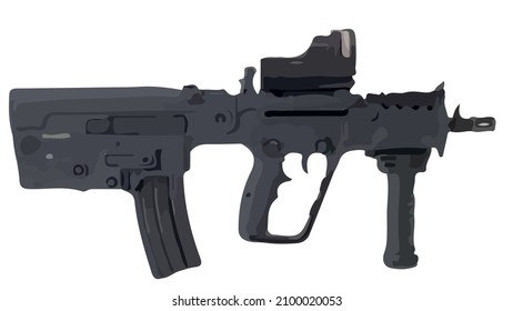 Realistic Tavor TAR 21 Assault Riffle Gun Vector