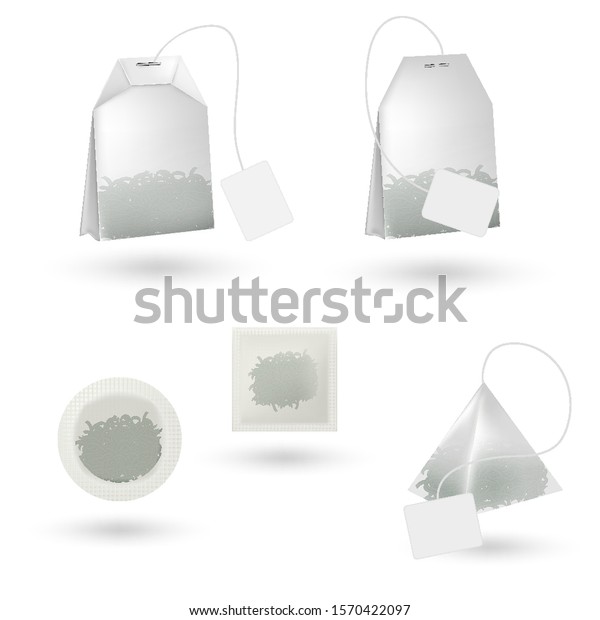 Download Realistic Tea Bag Isolated White Tea Stock Vector Royalty Free 1570422097