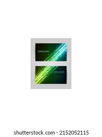 Realistic technology neon digital transitions dynamic cyber futuristic effect business card template vector illustration. Gradient hi tech flow automation artificial intelligence namecard mockup