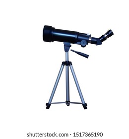 Realistic telescope on a tripod. Vector illustration. Equipment for astrology.