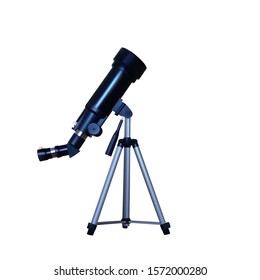 Realistic telescope on a tripod. Vector illustration. Optical equipment.