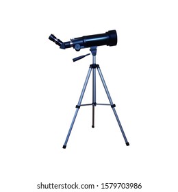 Realistic telescope on a tripod. Vector illustration. White background.