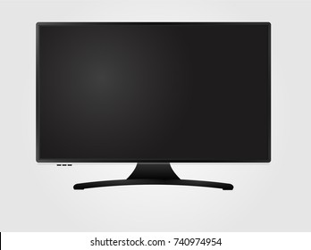 Realistic television design - TV flat screen lcd vector illustration.