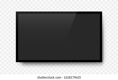 Realistic television screen on background. TV, modern blank screen lcd, led
