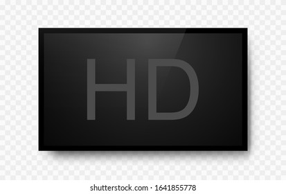 Realistic television screen on background. TV, modern blank screen lcd, led
