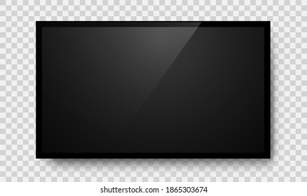 Pantalla de televisión realista sobre el fondo. TV, pantalla en blanco moderna lcd, led