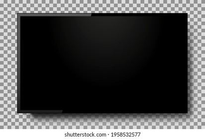 Pantalla de televisión realista sobre el fondo. TV, pantalla en blanco moderna lcd, led