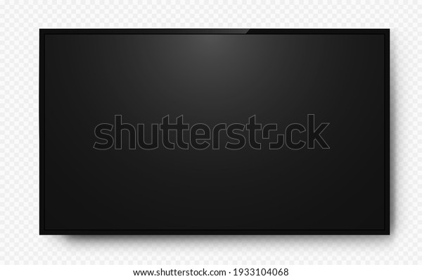 Realistic television screen on background. TV, modern\
blank screen lcd,\
led