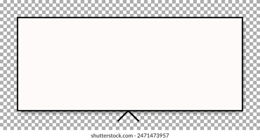 Realistic television screen on transparent background. Mockup of computer monitor display. 3d TV led monitor. Vector illustration