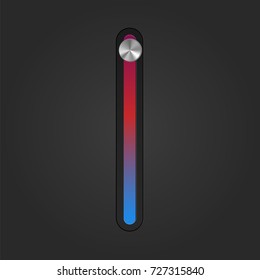 Realistic Temperature button knob switch. Vector illustration.